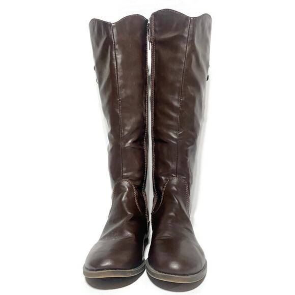 Fergalicious By Fergie Knee High Riding Boots Size 9 Brown Mustang Lullaby - Picture 5 of 11